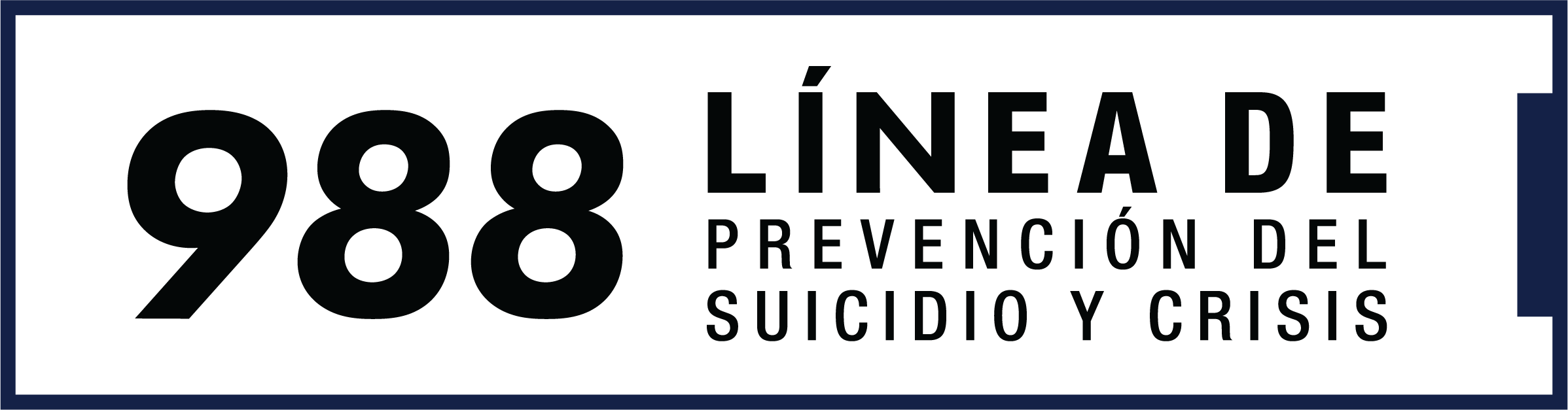 Línea de Prevención Del Suicidio Y Crisis Logo: PNG (b&w horizontal)